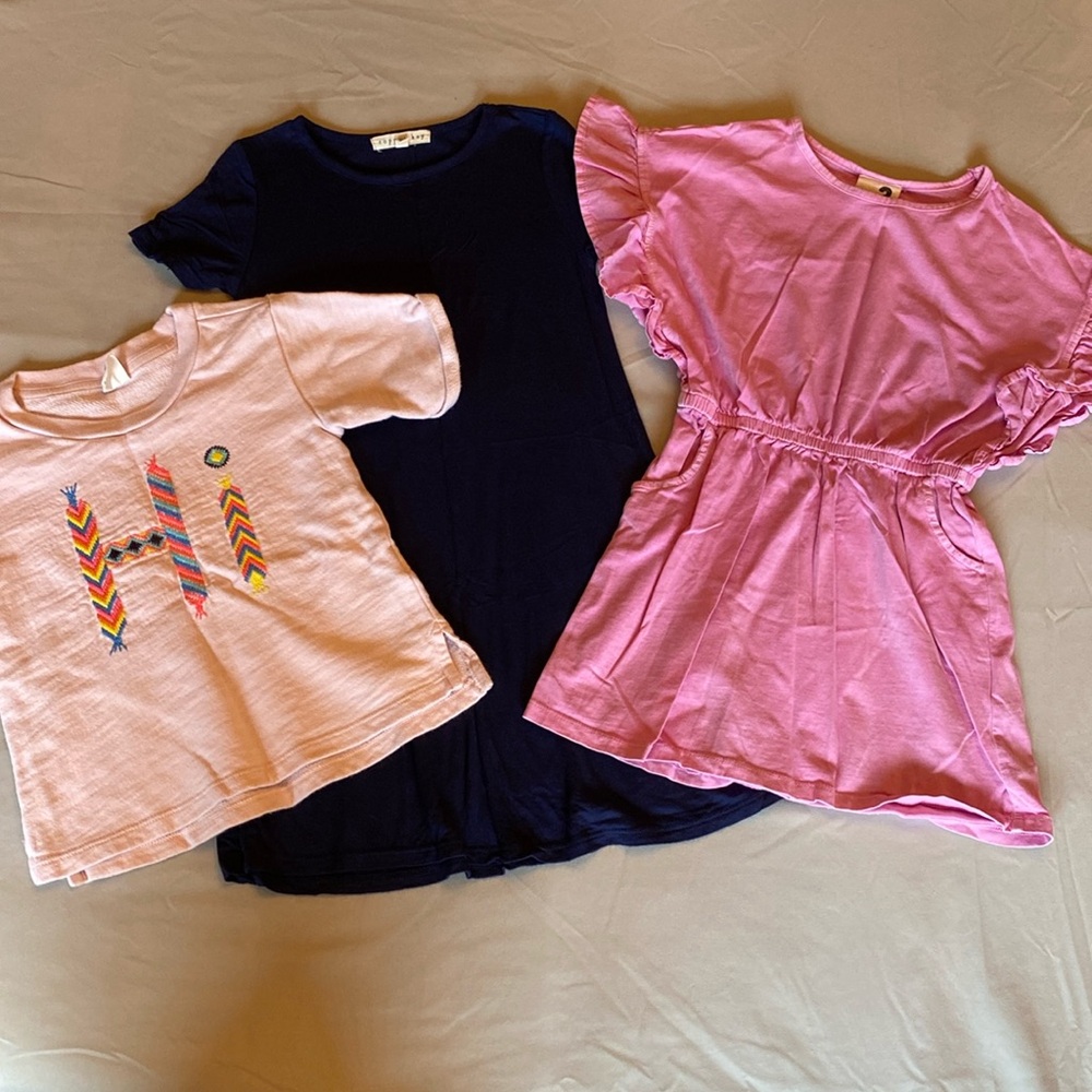 Size 3 bundle set. One Gap shirt a Copper Key dress and a CottonOn dress.